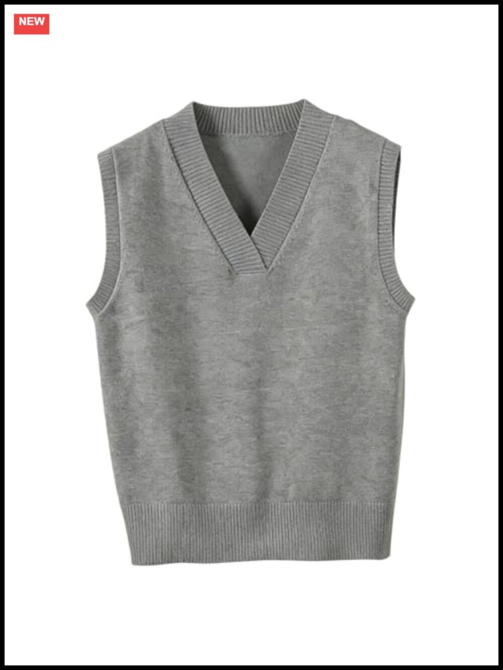 Women's V Neck Sweater Vest Sleeveless Ribbed Knit Pullover Tank Top